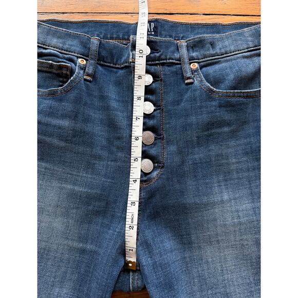 GAP Denim 'True Skinny' Buttonfly Fringe Hem Jeans Women sz 30 - Picture 9 of 12